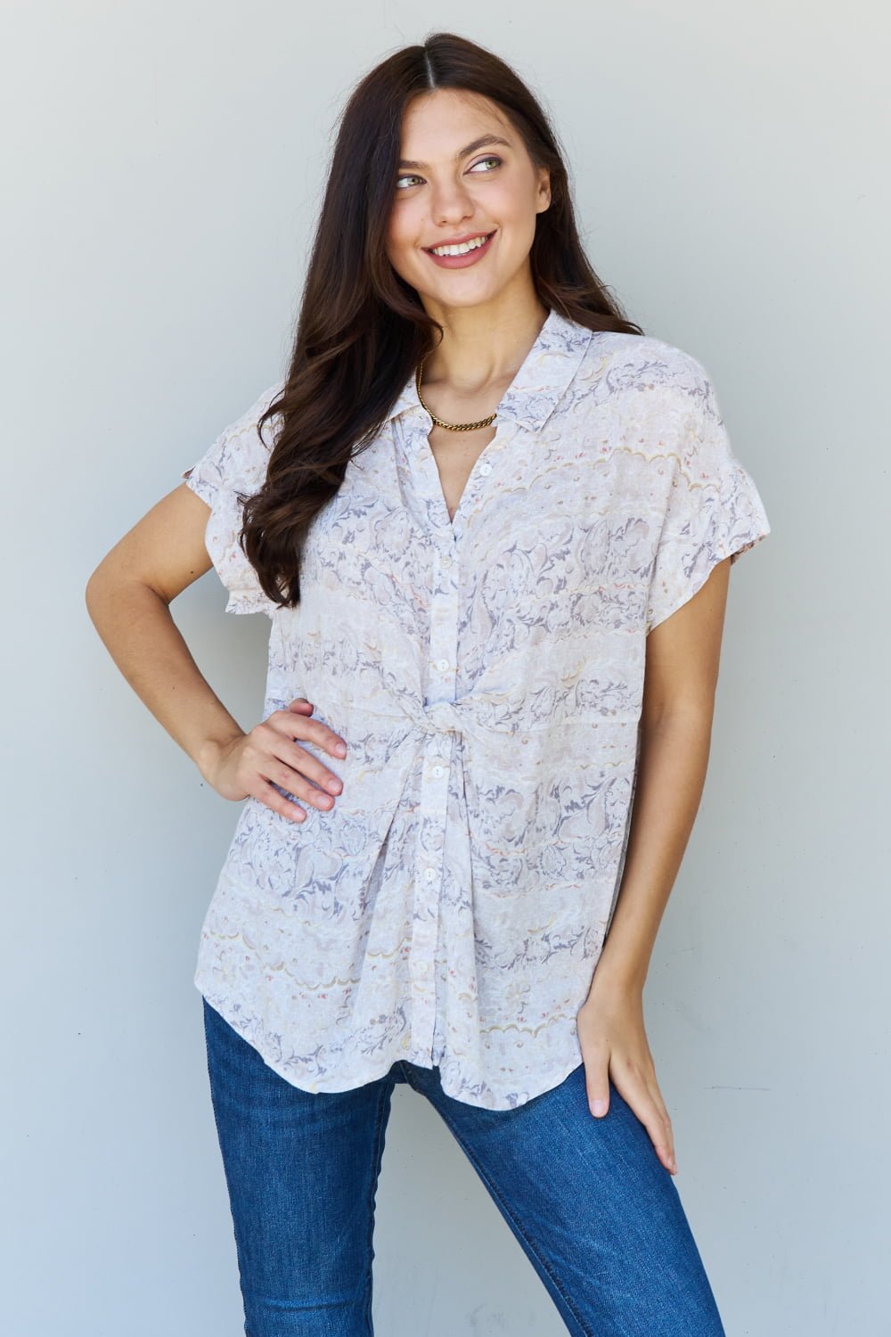 Paisley Printed Twist Top - Global Village Kailua Boutique