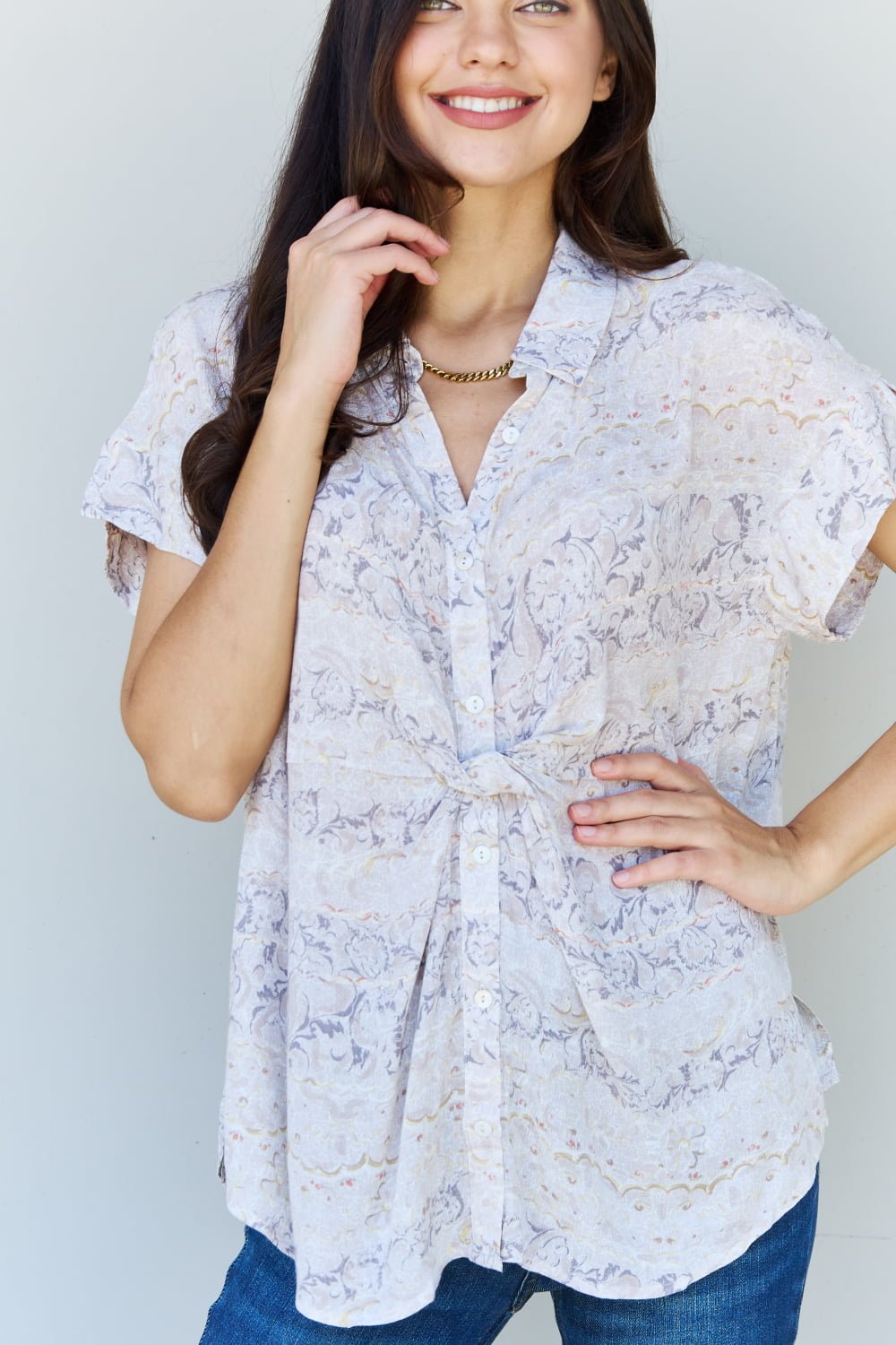 Paisley Printed Twist Top - Global Village Kailua Boutique