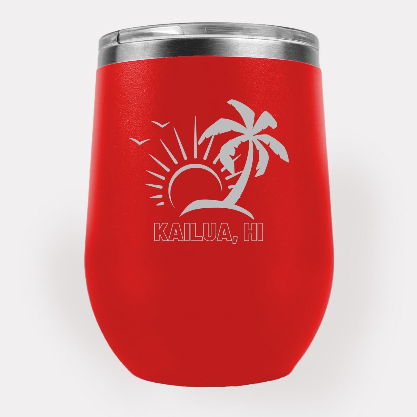 Palm Scene 12oz Etched Tumbler Global Village Kailua Boutique