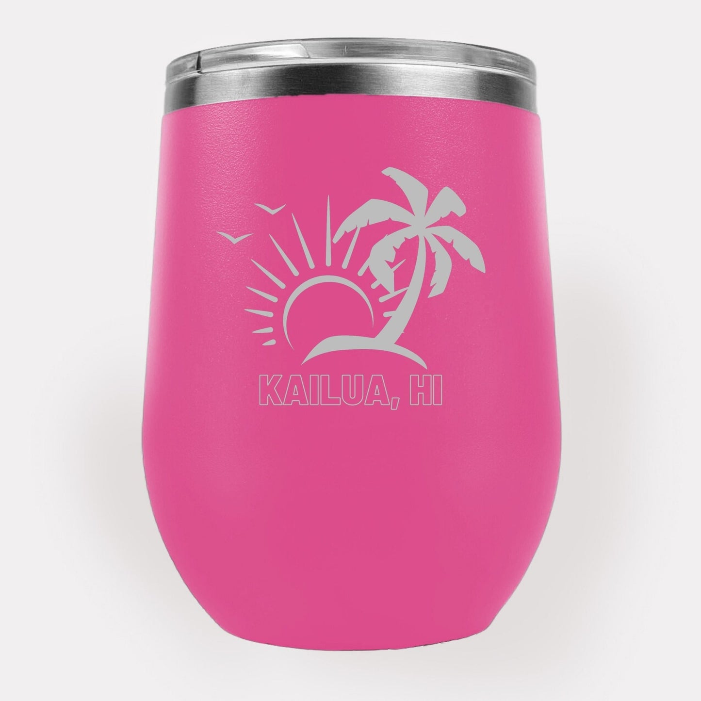 Palm Scene 12oz Etched Tumbler Global Village Kailua Boutique