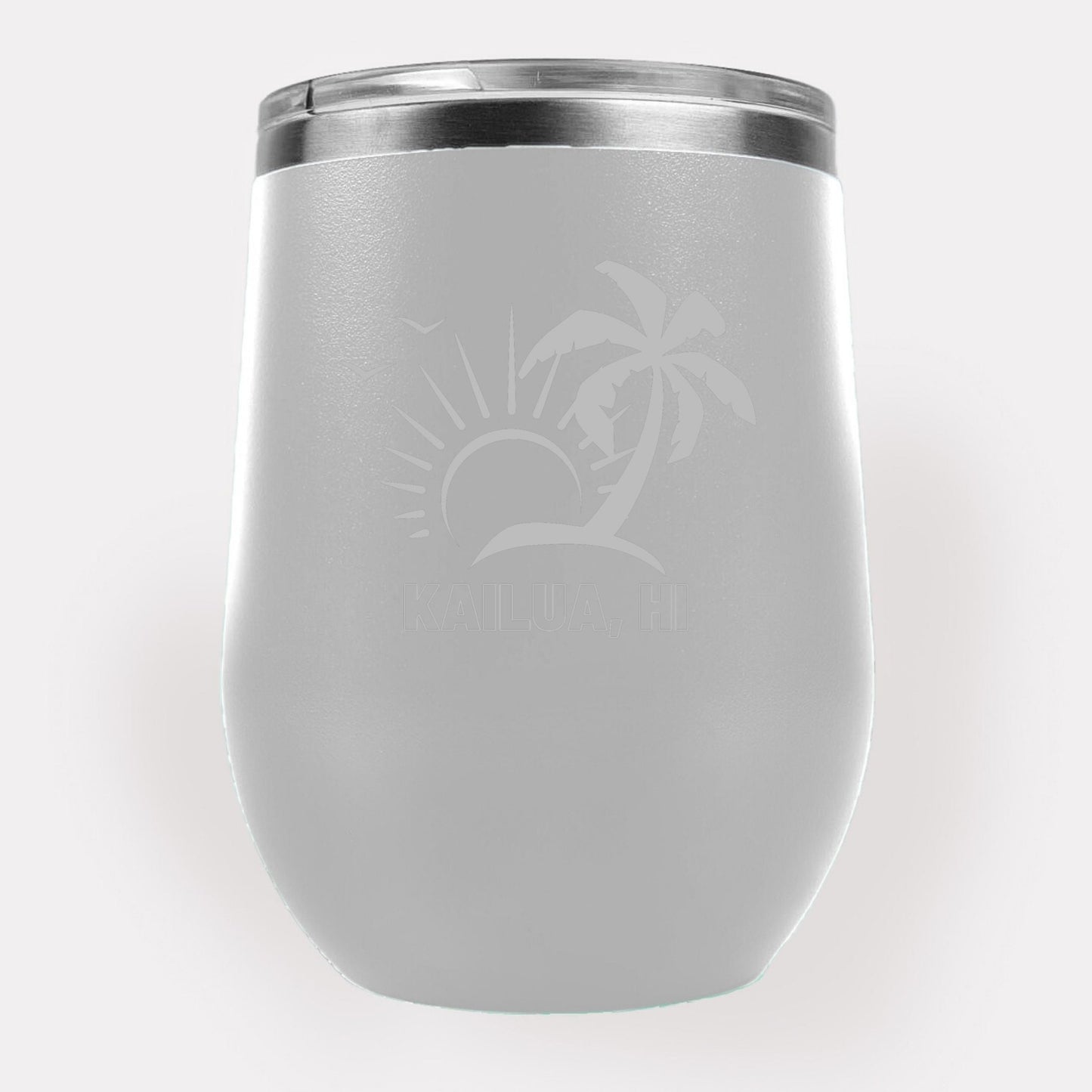 Palm Scene 12oz Etched Tumbler Global Village Kailua Boutique