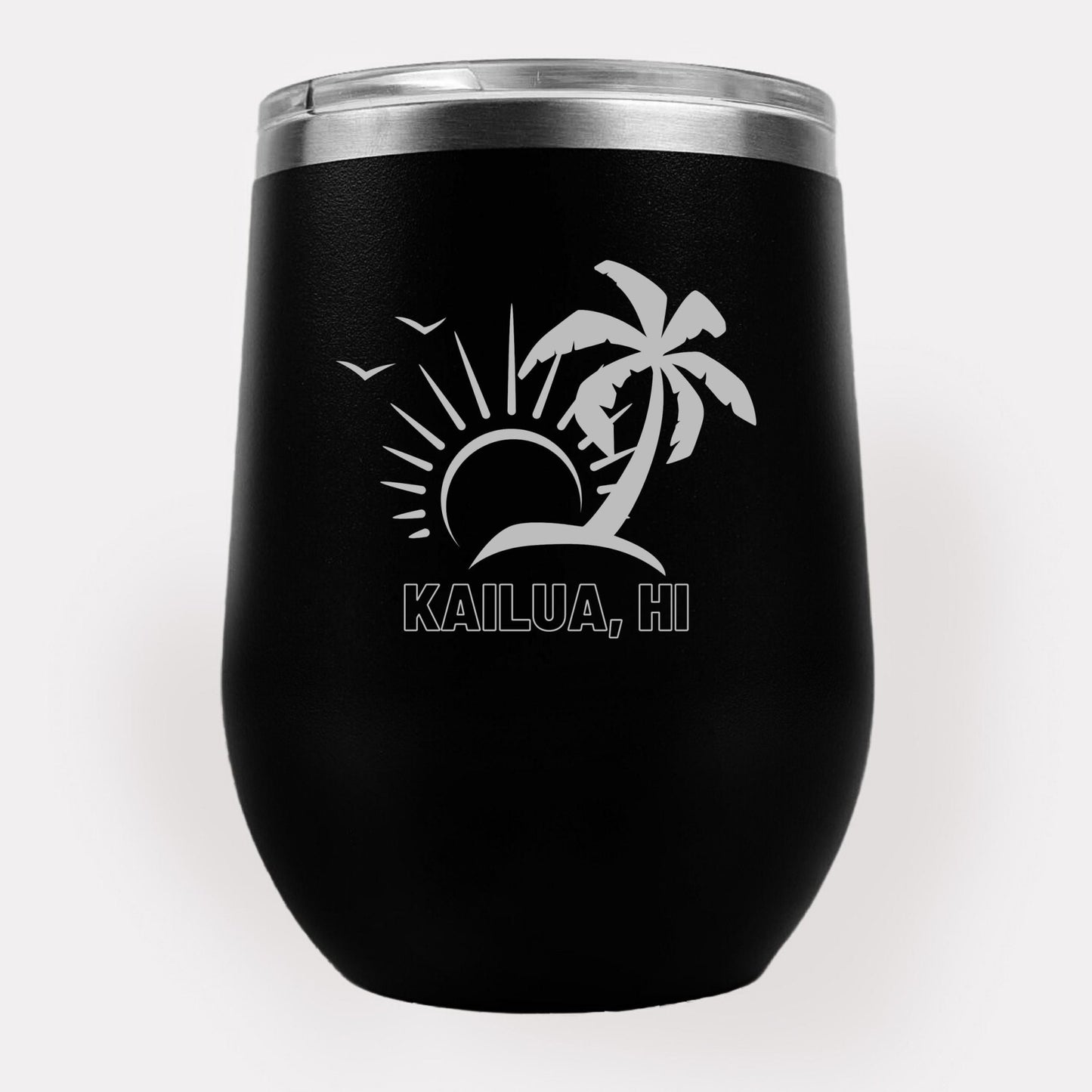 Palm Scene 12oz Etched Tumbler Global Village Kailua Boutique