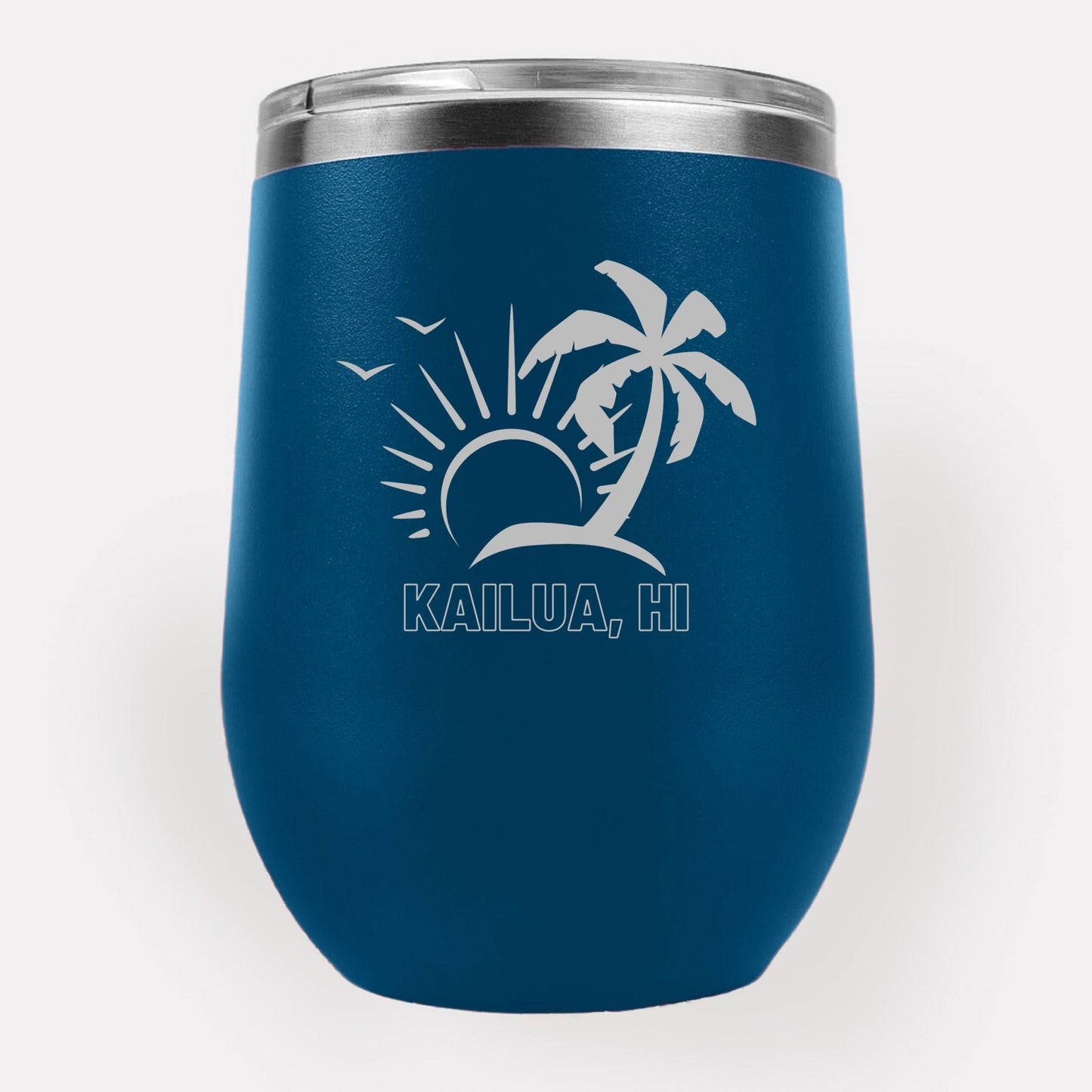 Palm Scene 12oz Etched Tumbler Global Village Kailua Boutique