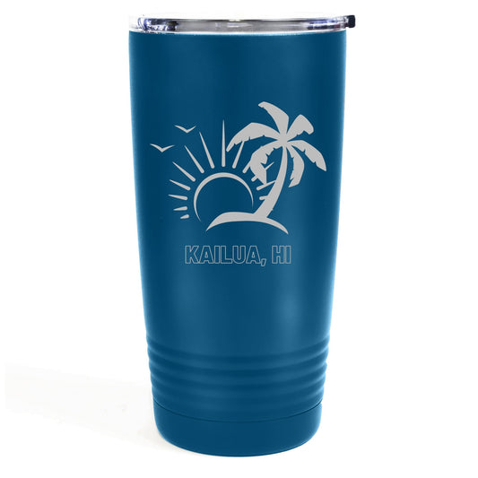 Palm Scene 20oz Etched Tumbler Global Village Kailua Boutique