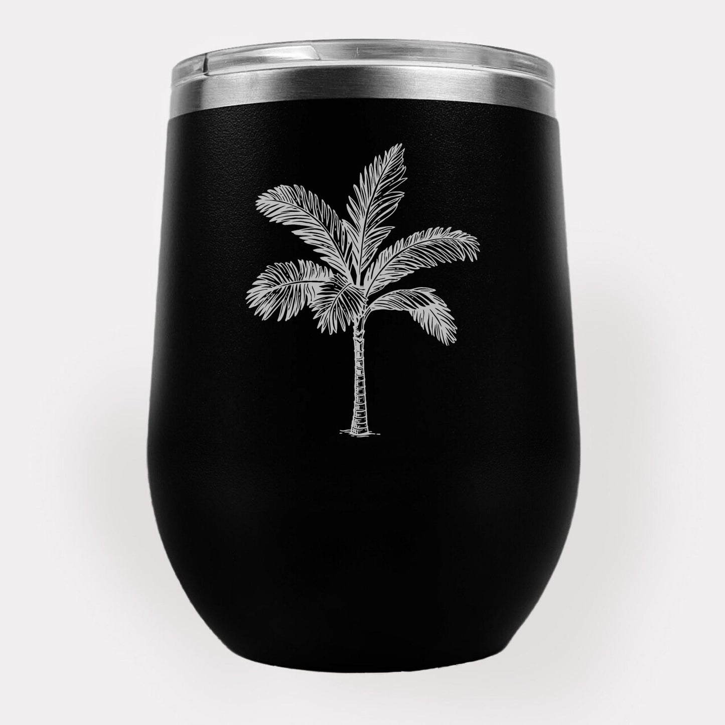 Palm Tree 12oz Etched Tumbler Global Village Kailua Boutique