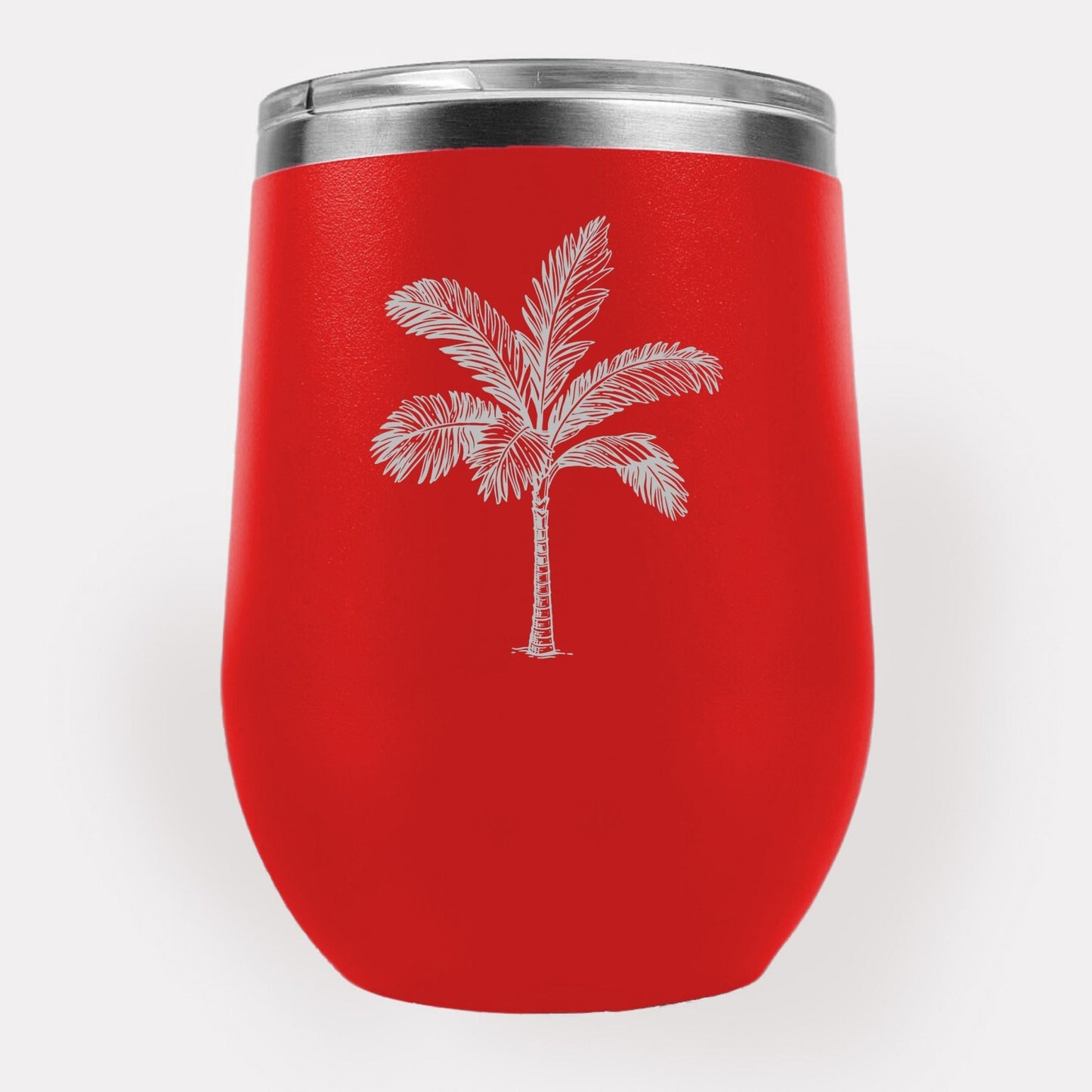 Palm Tree 12oz Etched Tumbler Global Village Kailua Boutique