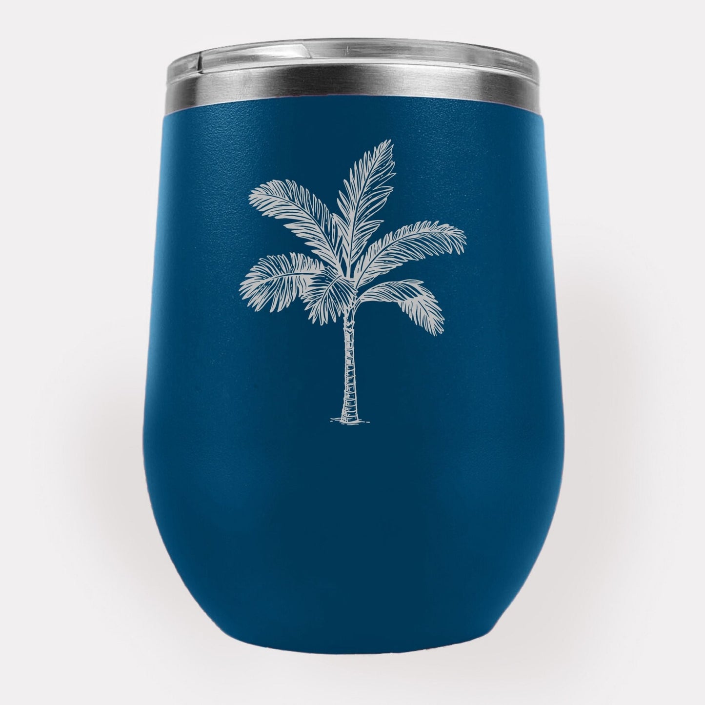 Palm Tree 12oz Etched Tumbler Global Village Kailua Boutique