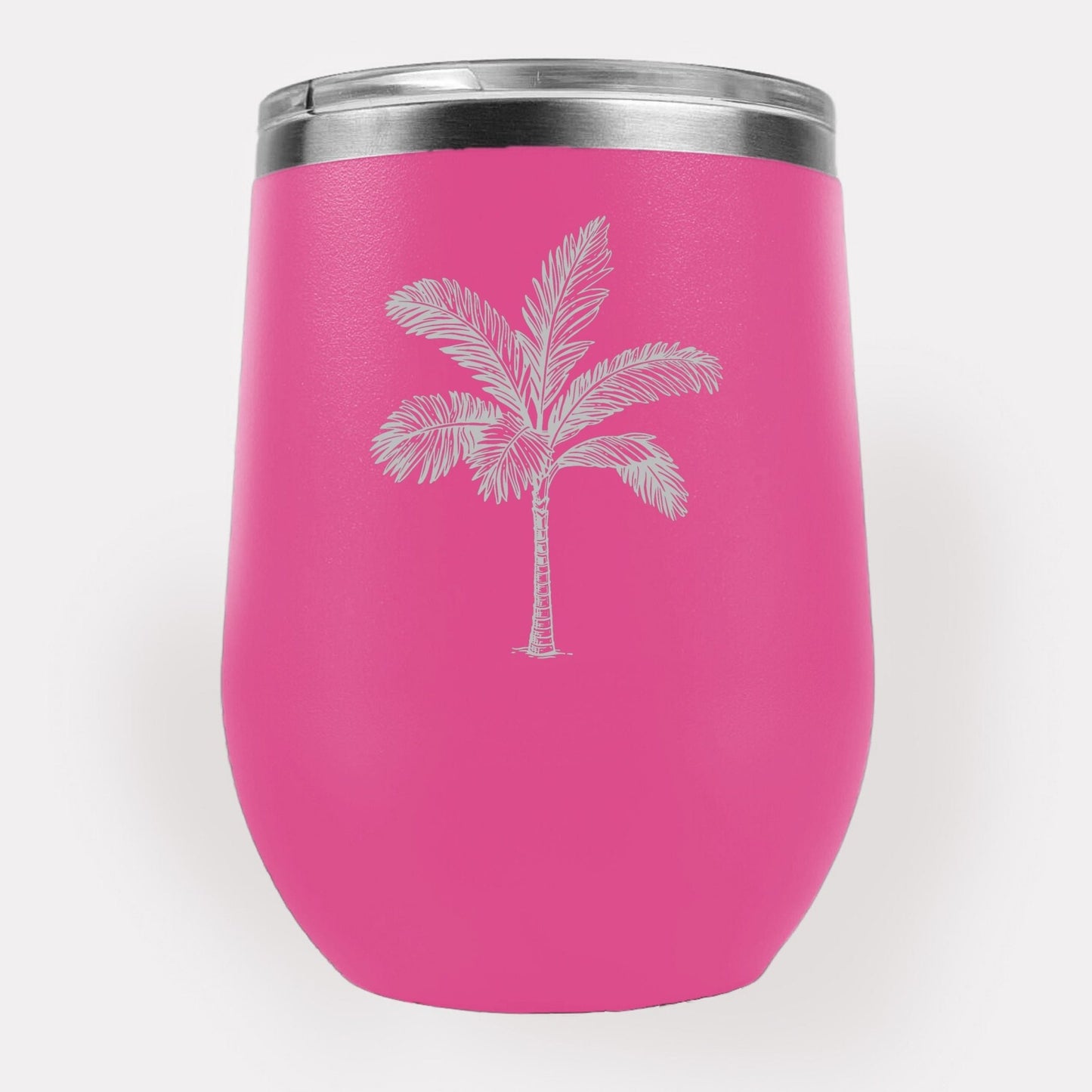 Palm Tree 12oz Etched Tumbler Global Village Kailua Boutique