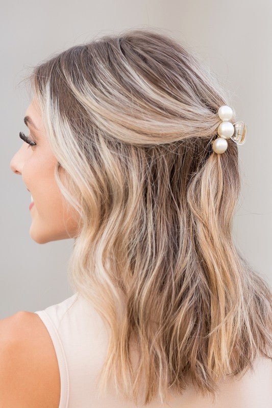Pearl Hair Claw Clip Set - 2PK - Global Village Kailua Boutique