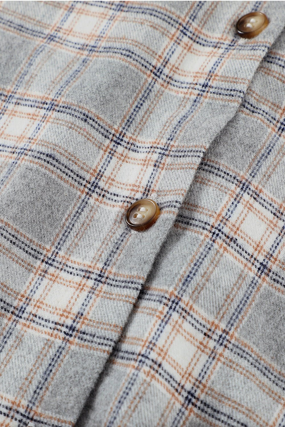 Plaid Drawstring Hooded Shirt Jacket - Global Village Kailua Boutique