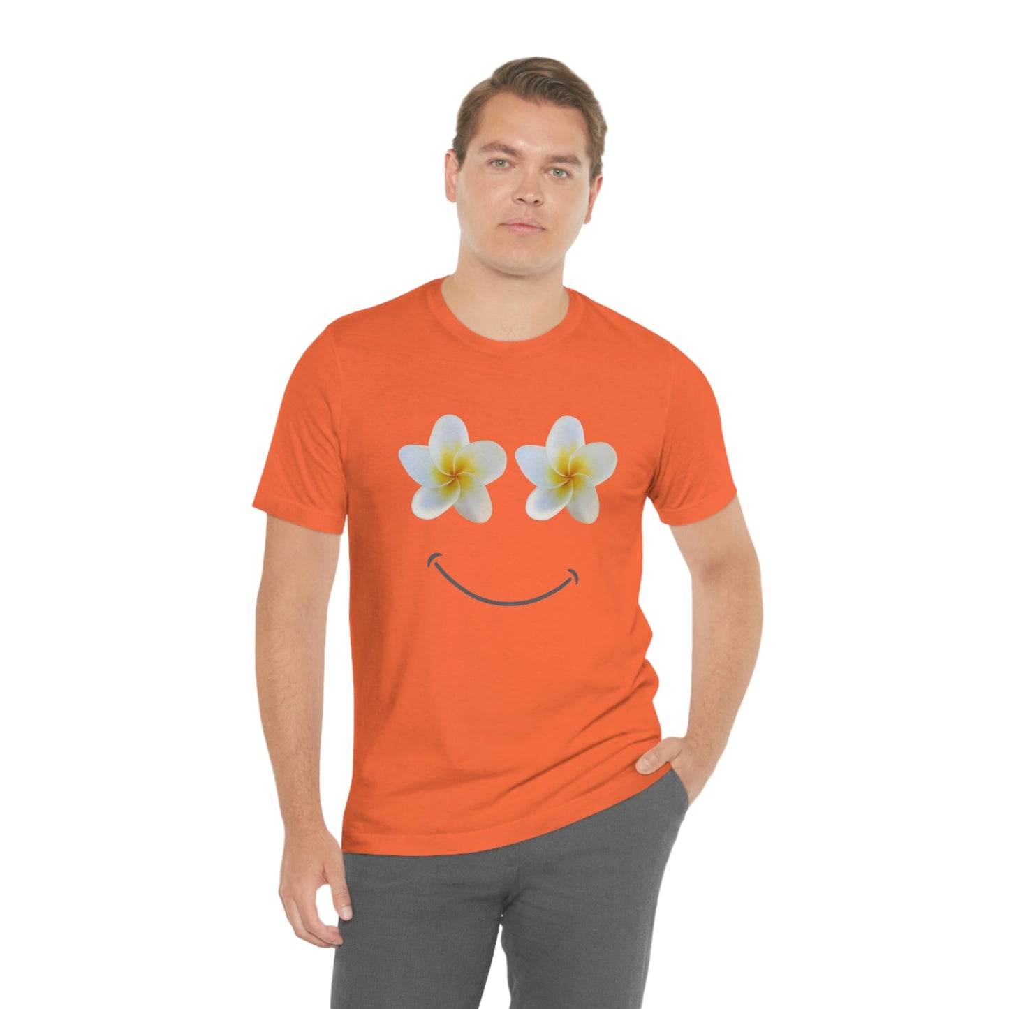 Plumeria Happy Face Unisex Jersey Tee - Global Village Kailua Boutique