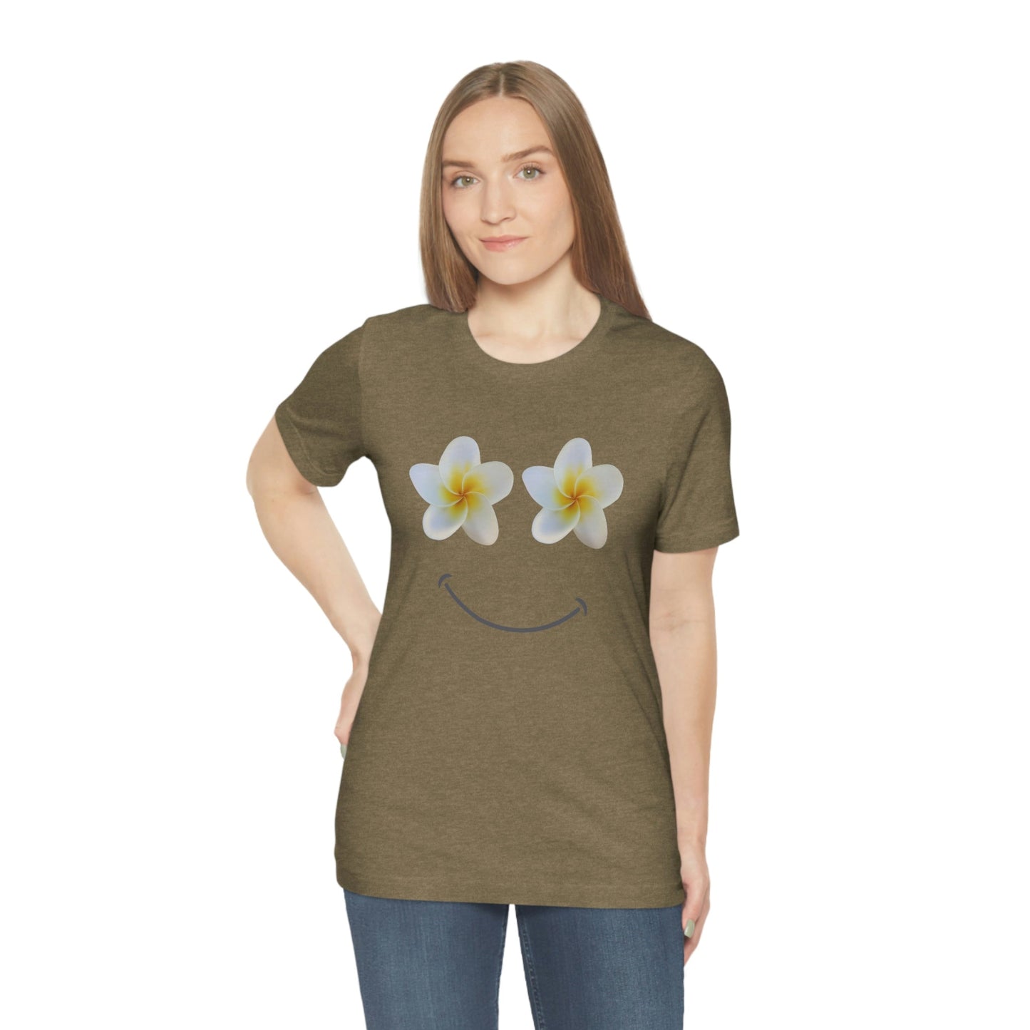 Plumeria Happy Face Unisex Jersey Tee - Global Village Kailua Boutique