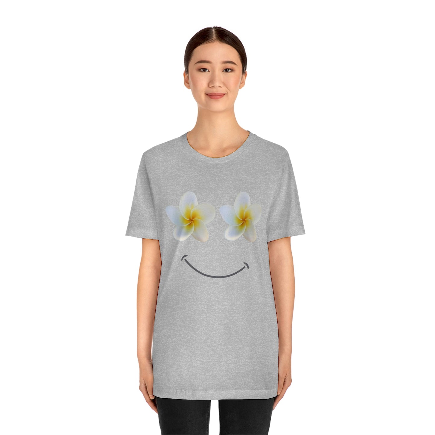 Plumeria Happy Face Unisex Jersey Tee - Global Village Kailua Boutique
