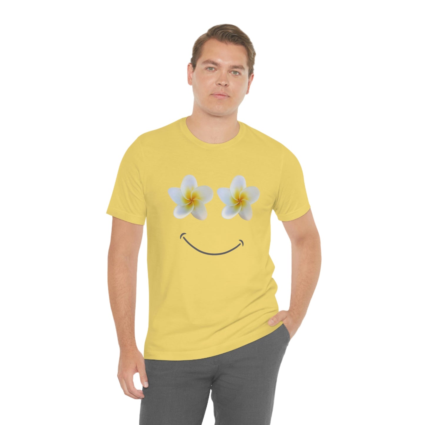 Plumeria Happy Face Unisex Jersey Tee - Global Village Kailua Boutique