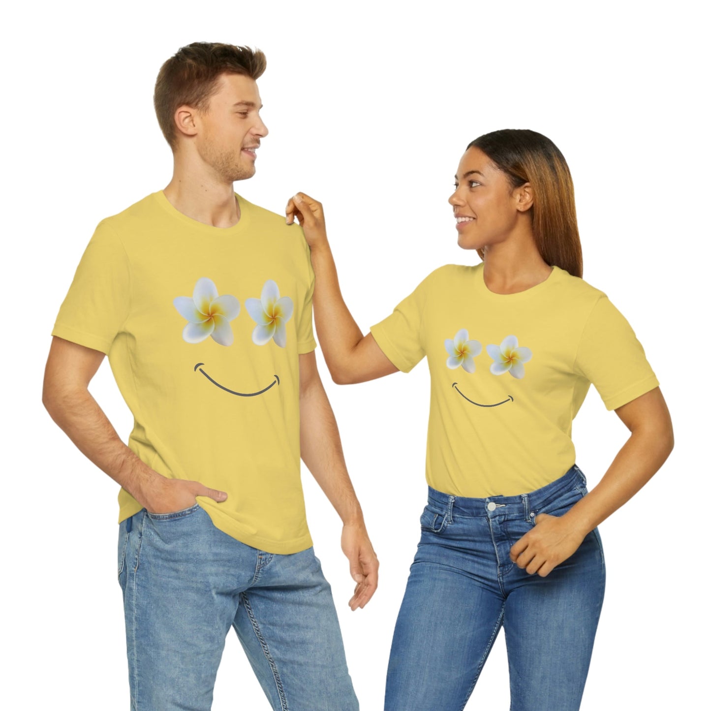 Plumeria Happy Face Unisex Jersey Tee - Global Village Kailua Boutique