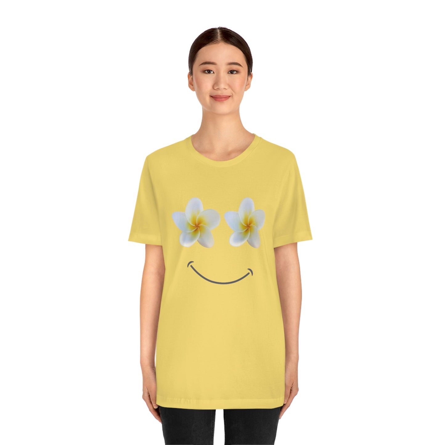 Plumeria Happy Face Unisex Jersey Tee - Global Village Kailua Boutique