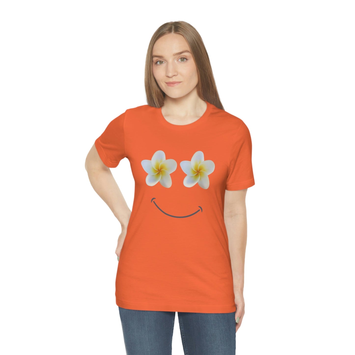 Plumeria Happy Face Unisex Jersey Tee - Global Village Kailua Boutique