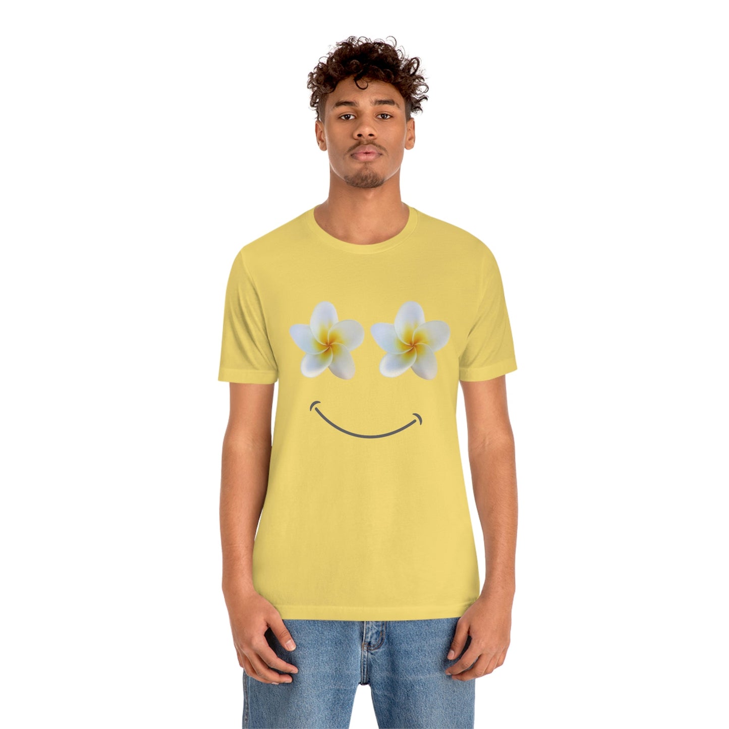 Plumeria Happy Face Unisex Jersey Tee - Global Village Kailua Boutique