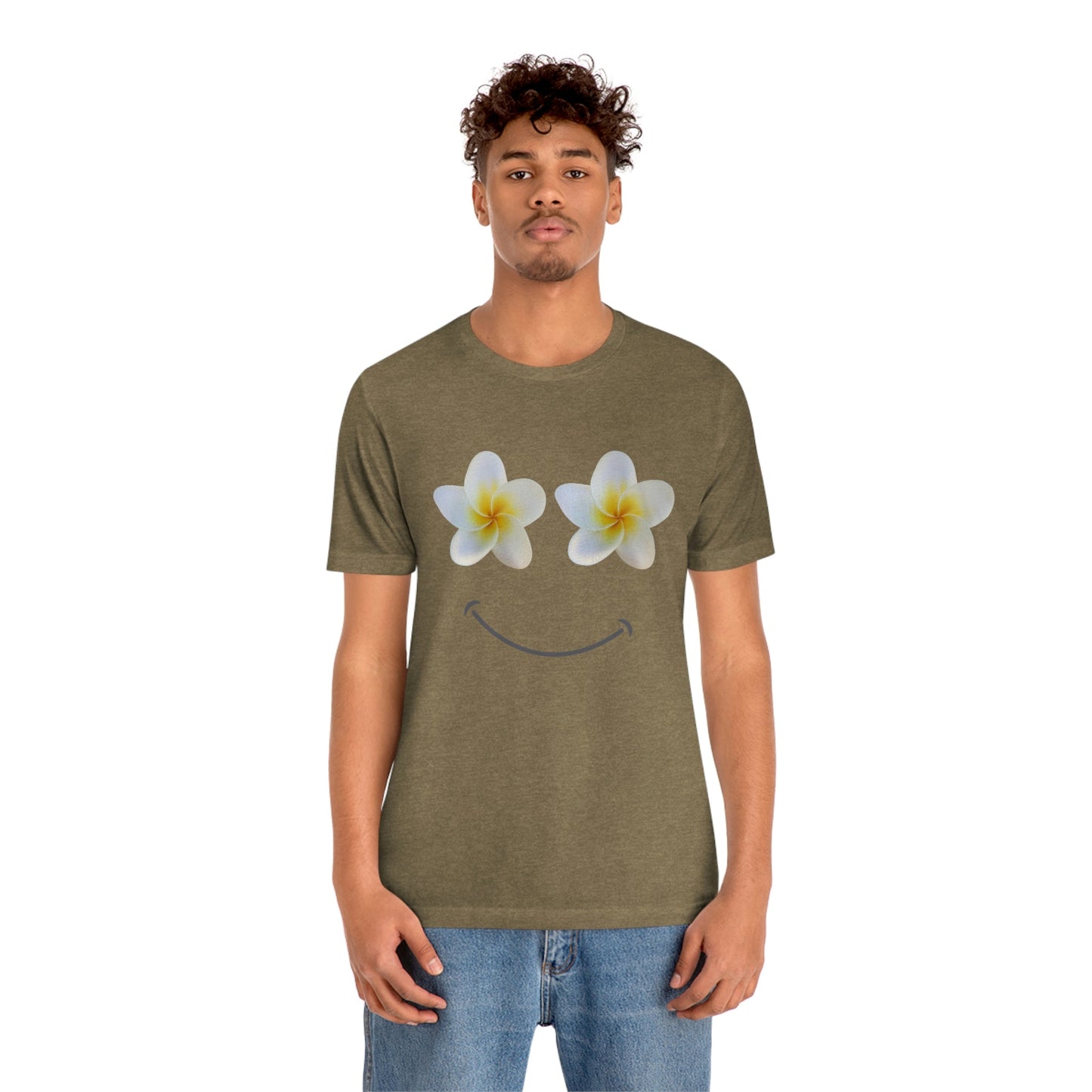 Plumeria Happy Face Unisex Jersey Tee - Global Village Kailua Boutique