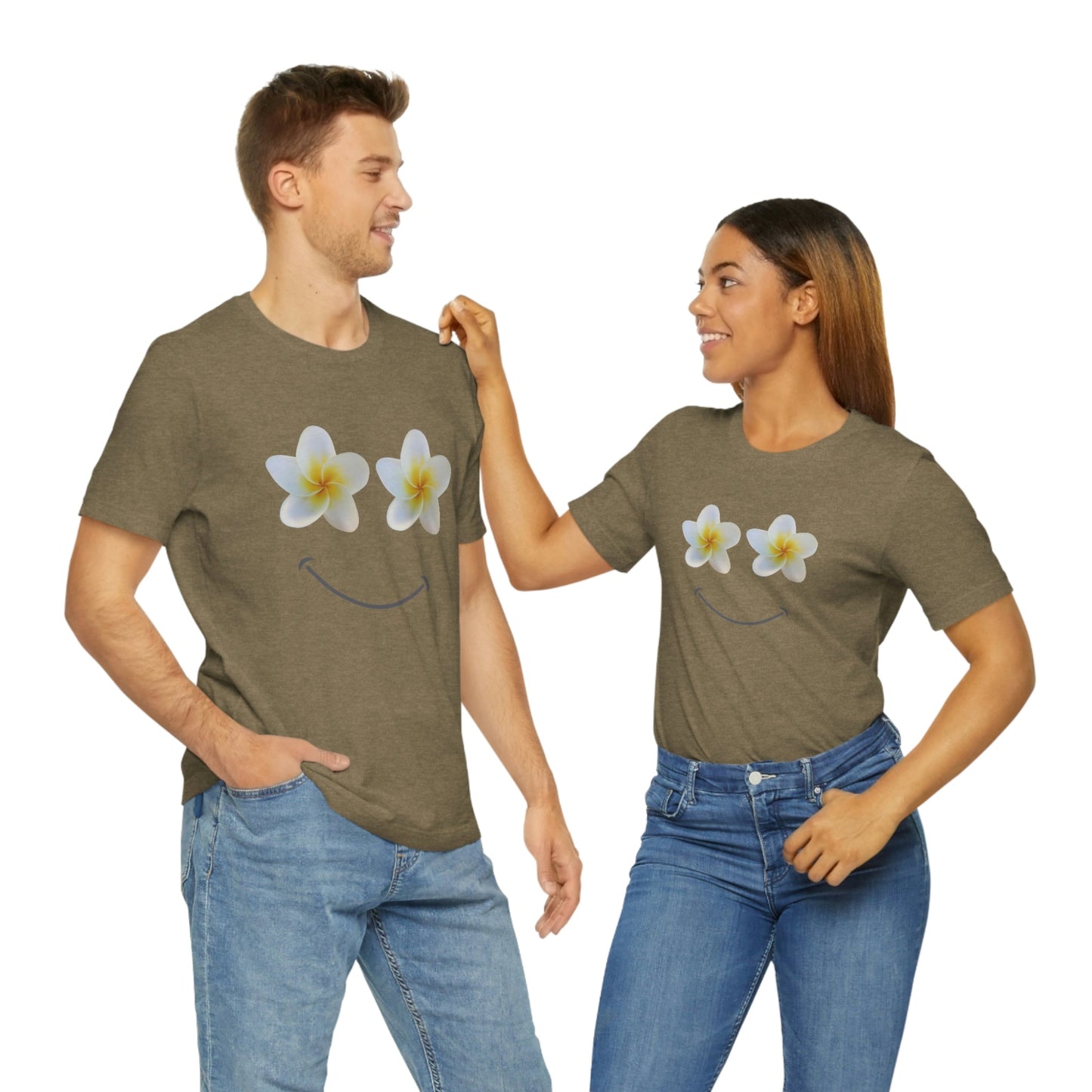 Plumeria Happy Face Unisex Jersey Tee - Global Village Kailua Boutique