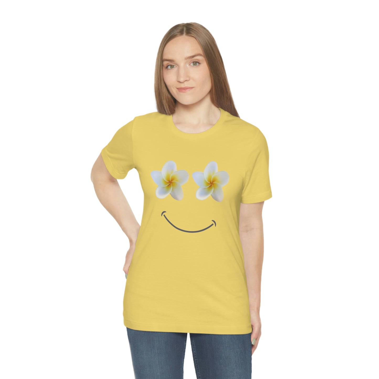 Plumeria Happy Face Unisex Jersey Tee - Global Village Kailua Boutique