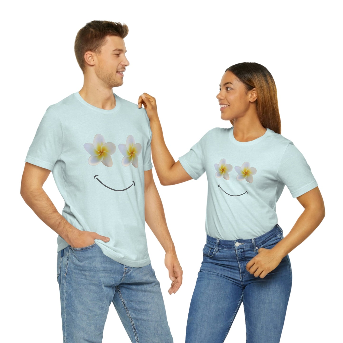 Plumeria Happy Face Unisex Jersey Tee - Global Village Kailua Boutique