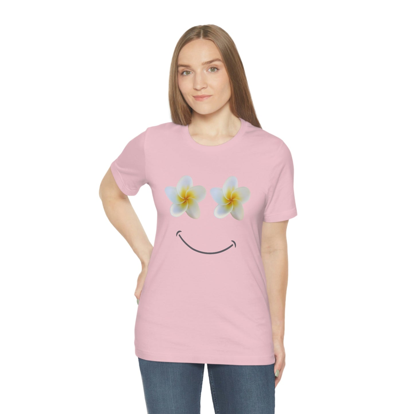 Plumeria Happy Face Unisex Jersey Tee - Global Village Kailua Boutique