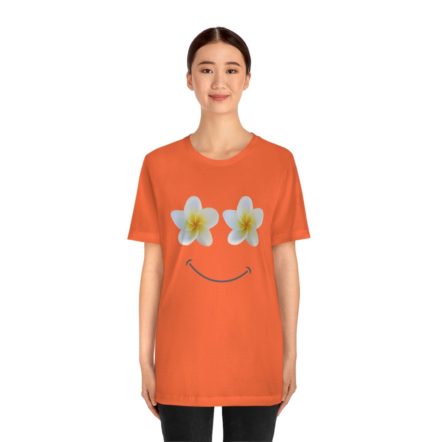 Plumeria Happy Face Unisex Jersey Tee - Global Village Kailua Boutique