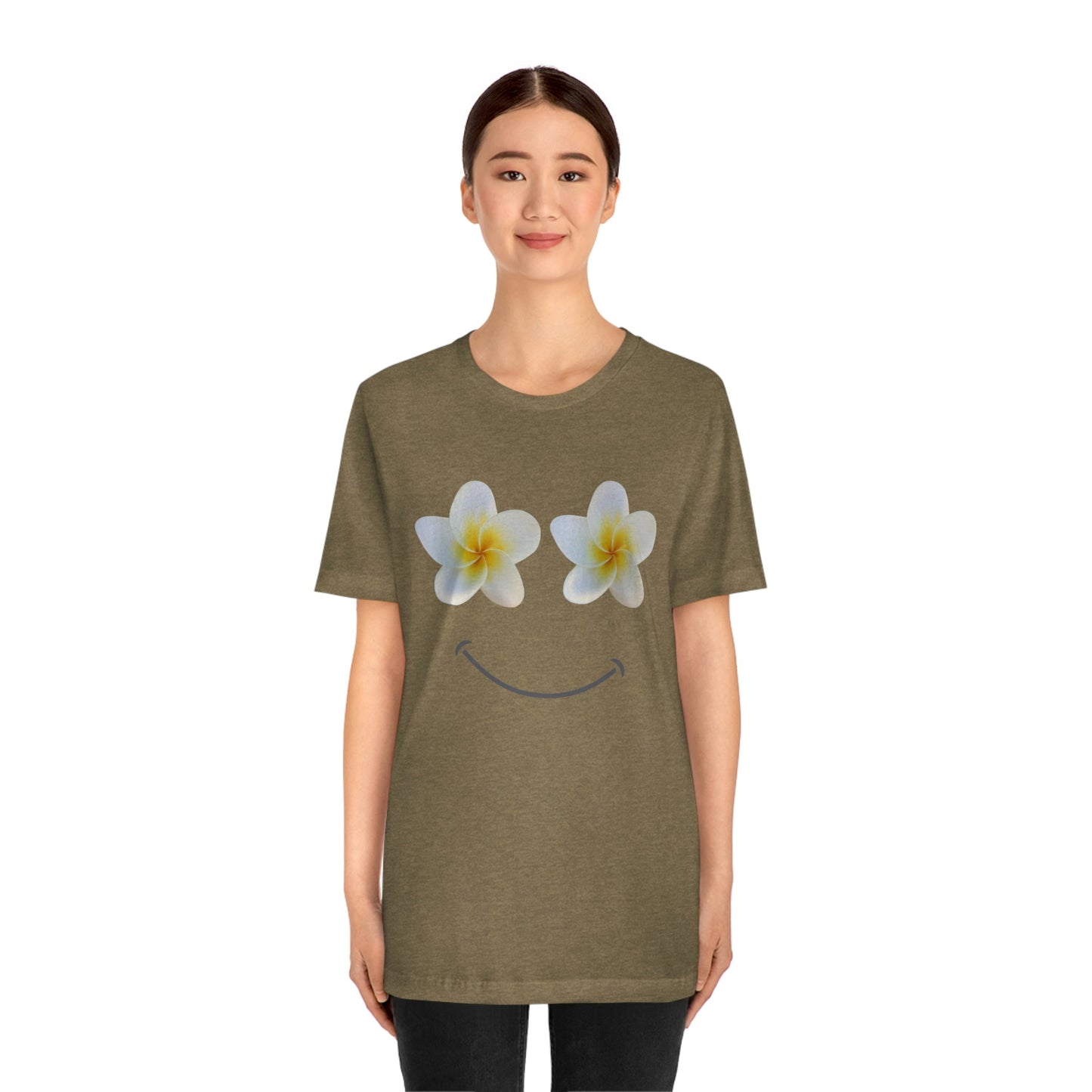 Plumeria Happy Face Unisex Jersey Tee - Global Village Kailua Boutique