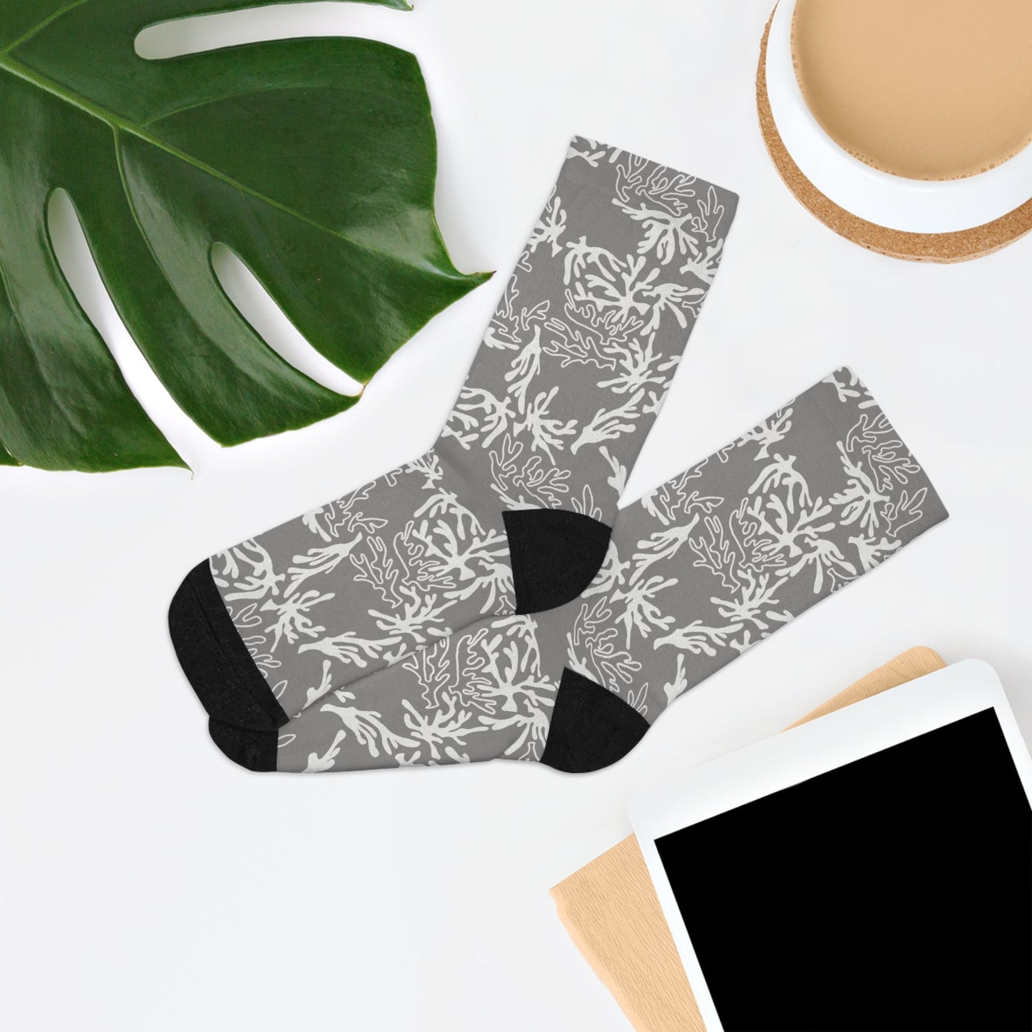 Recycled Poly Socks Coral Sharkskin Grey - Global Village Kailua Boutique
