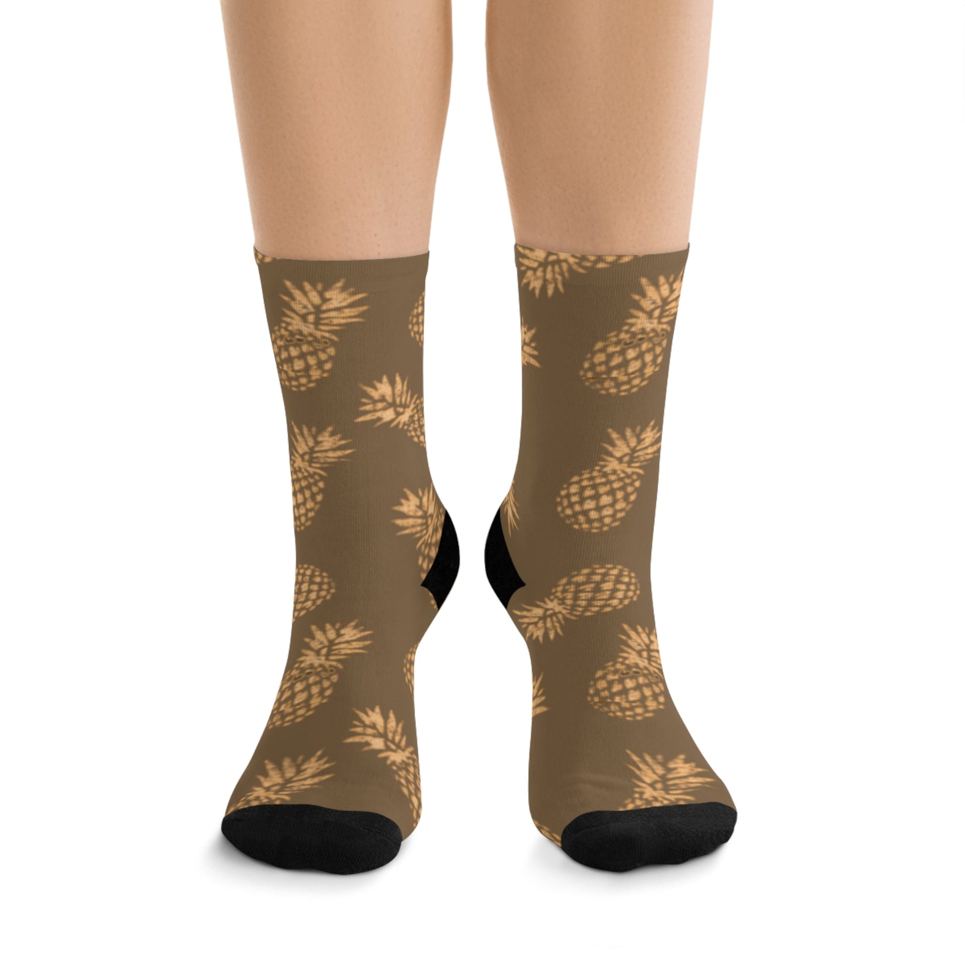 Recycled Poly Socks Pineapple Mocha - Global Village Kailua Boutique