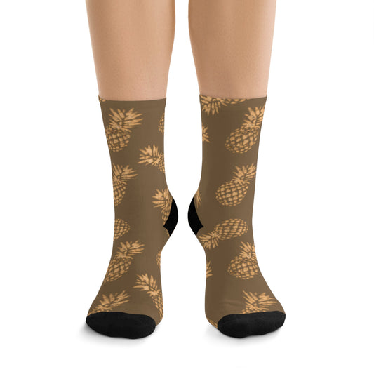Recycled Poly Socks Pineapple Mocha - Global Village Kailua Boutique