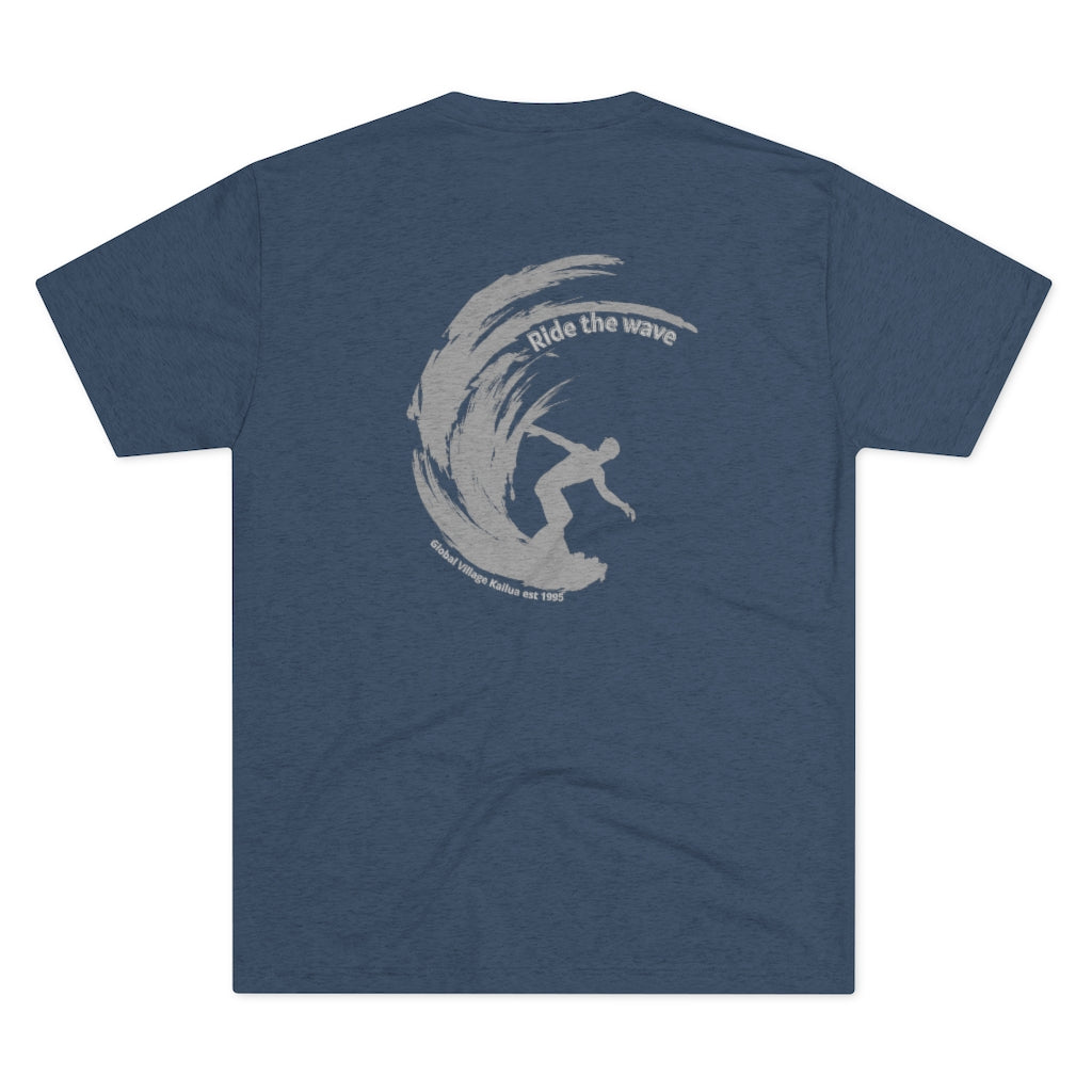 Ride the Wave Unisex Triblend Crew Tee Global Village Kailua Boutique