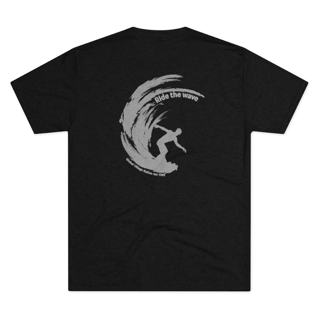 Ride the Wave Unisex Triblend Crew Tee Global Village Kailua Boutique