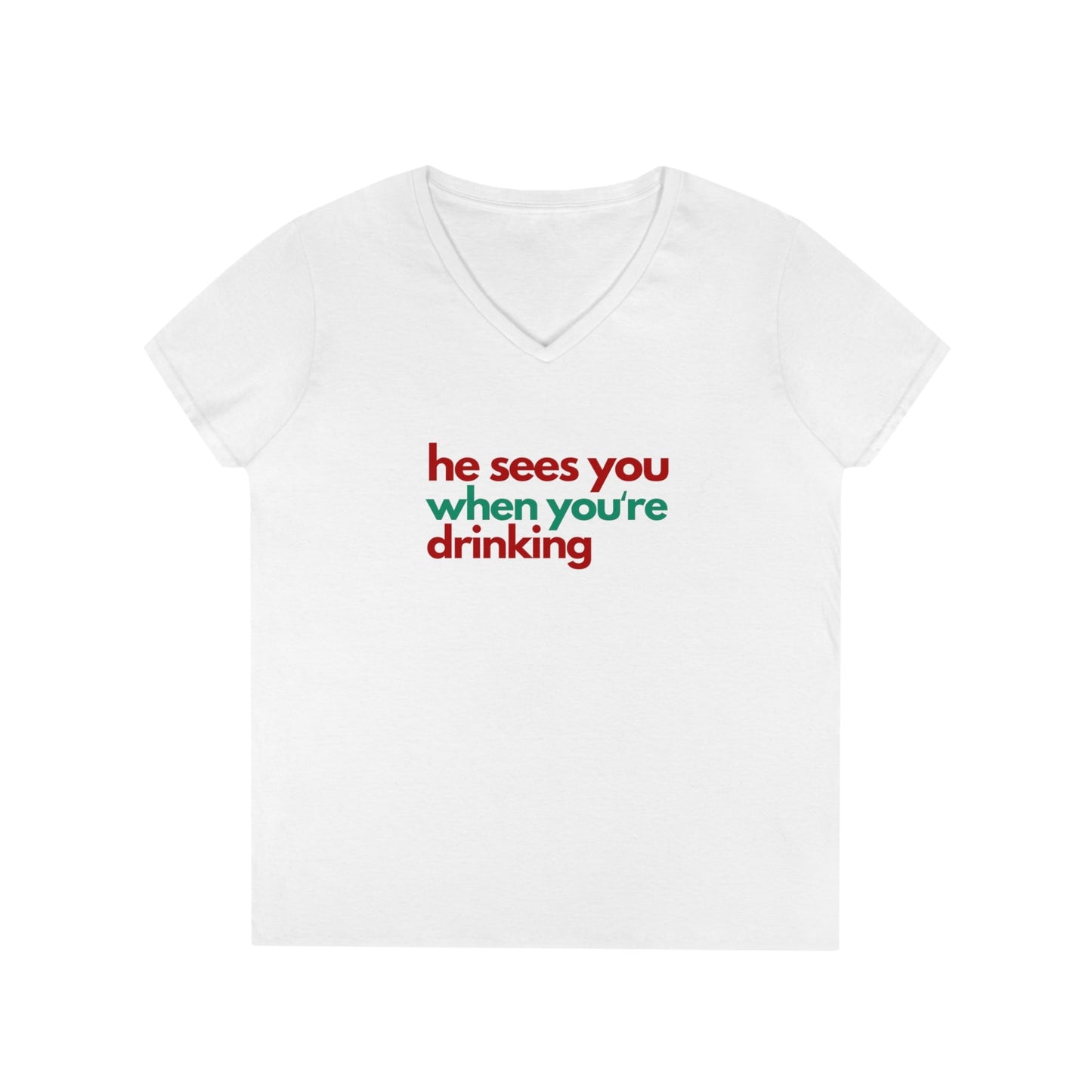 Santa Sees You V-Neck T-Shirt - Global Village Kailua Boutique