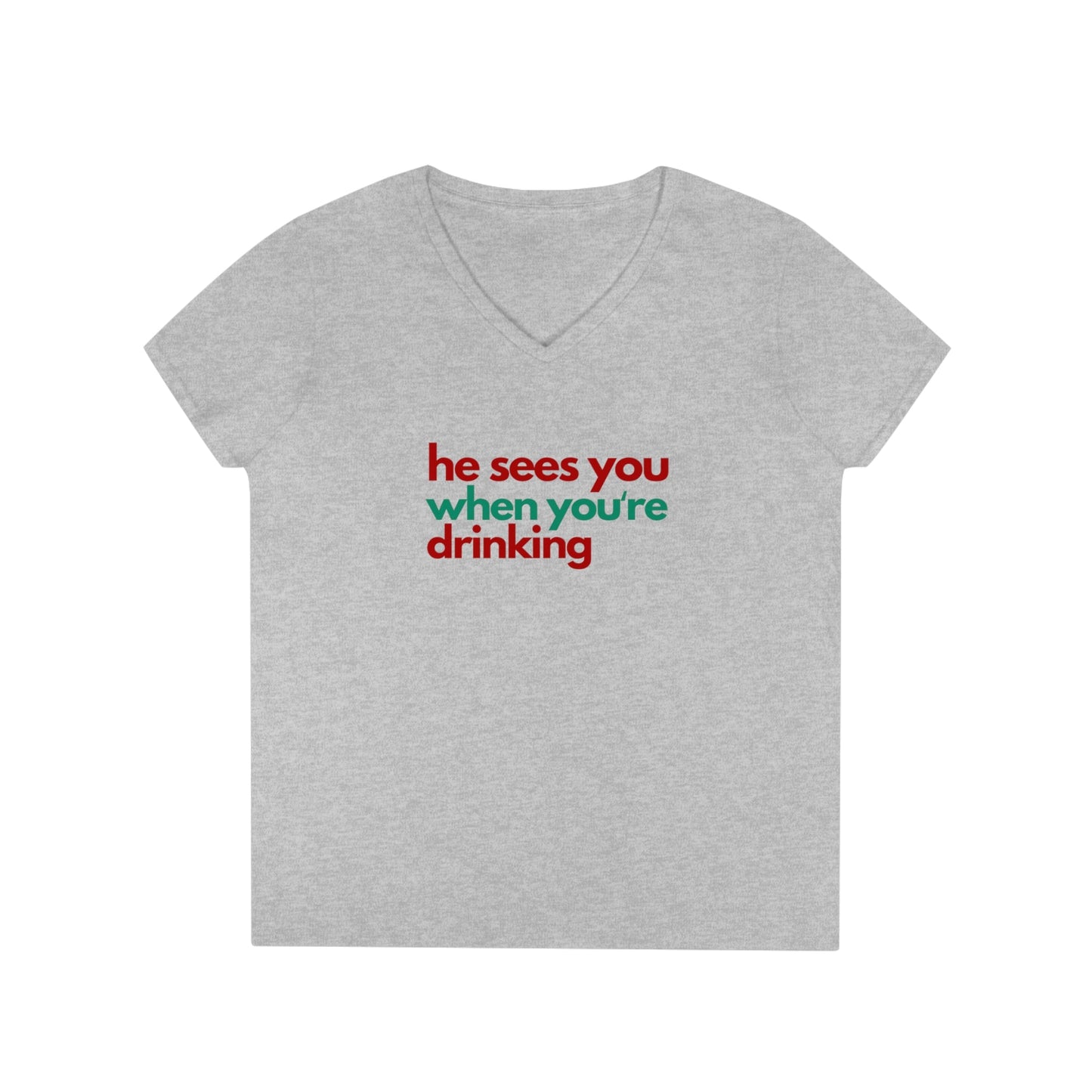 Santa Sees You V-Neck T-Shirt - Global Village Kailua Boutique