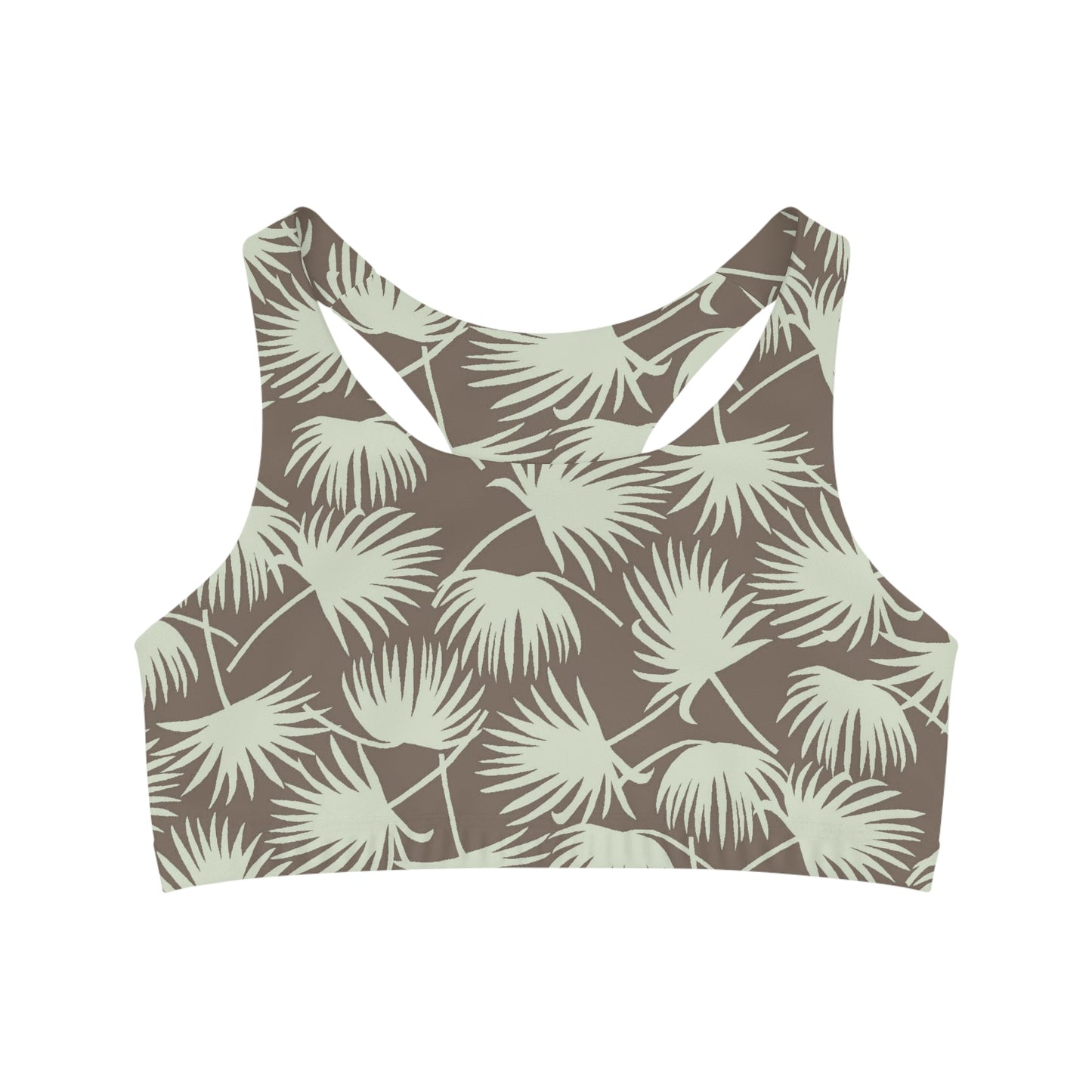 Seamless Sports Bra Fan Palm Mint - Global Village Kailua Boutique