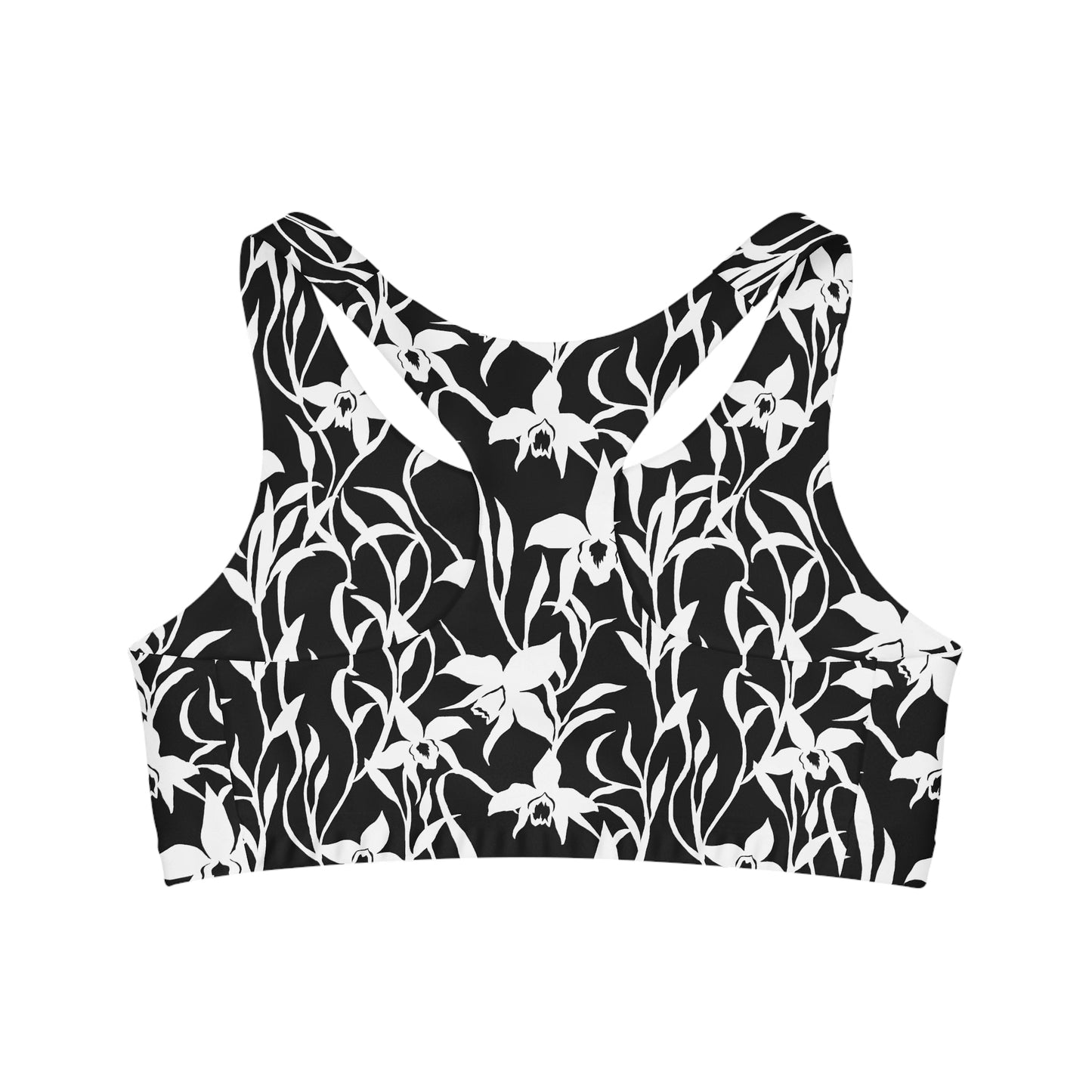 Seamless Sports Bra Orchid Black and White - Global Village Kailua Boutique