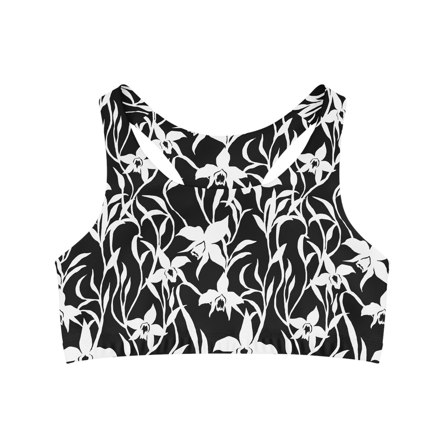 Seamless Sports Bra Orchid Black and White - Global Village Kailua Boutique