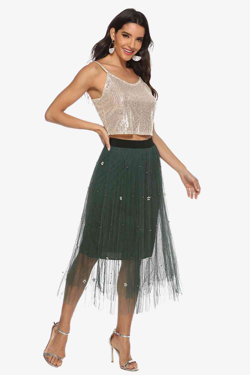 Sequin Cropped Cami One Size - Global Village Kailua Boutique