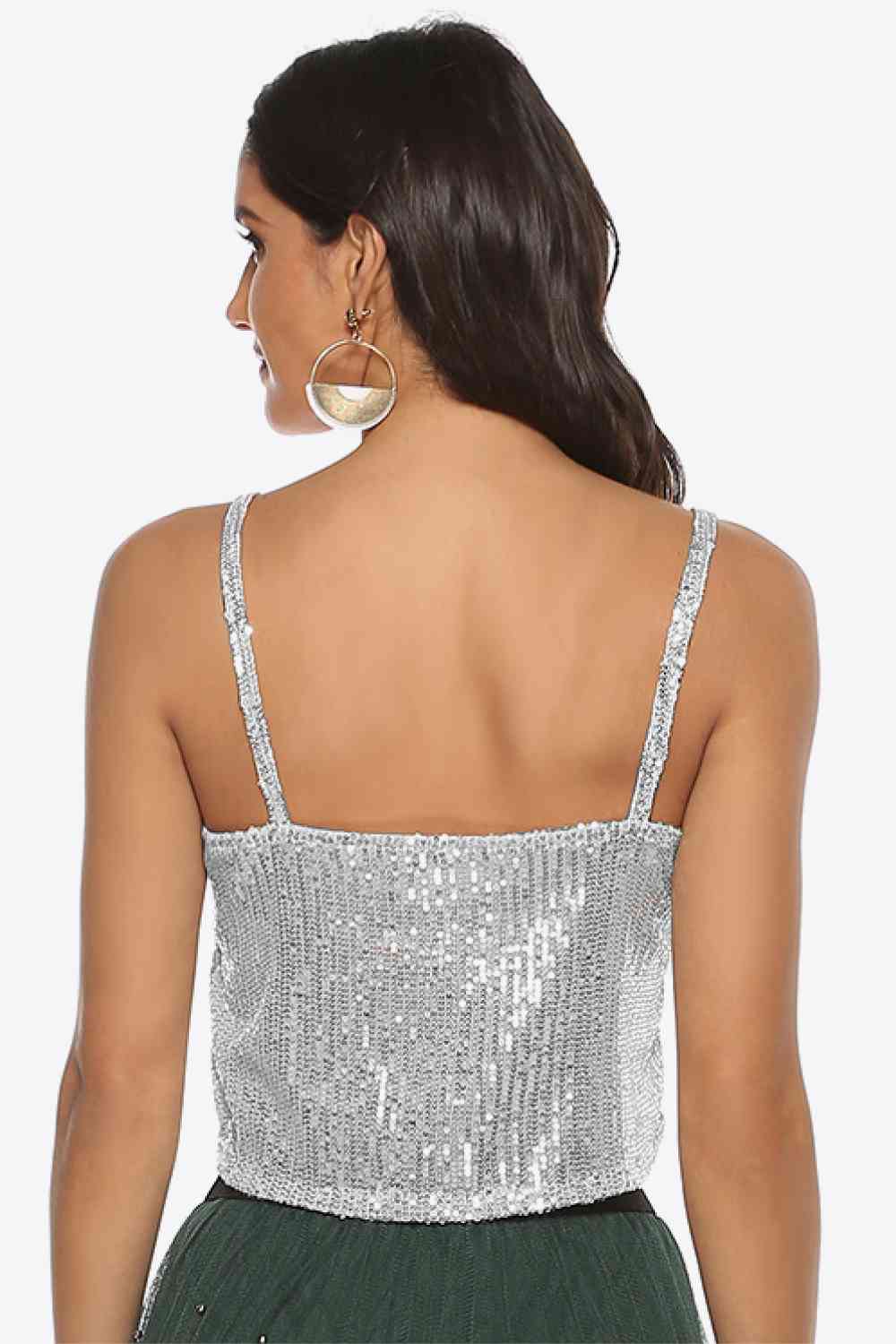 Sequin Cropped Cami One Size - Global Village Kailua Boutique
