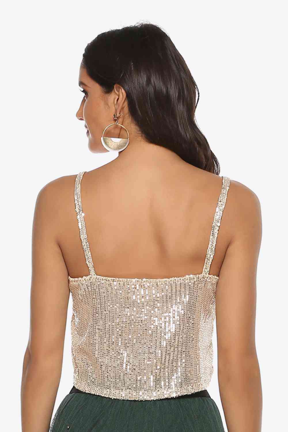 Sequin Cropped Cami One Size - Global Village Kailua Boutique