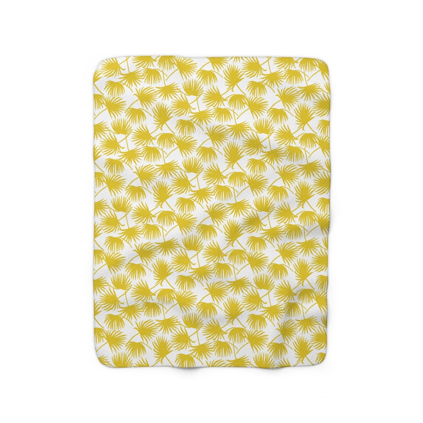 Sherpa Fleece Blanket Fan Palm Sunshine - Global Village Kailua Boutique