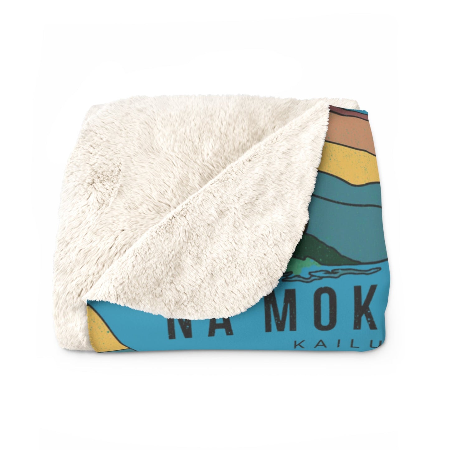 Sherpa Fleece Blanket Nā Mokulua Wavy - Global Village Kailua Boutique