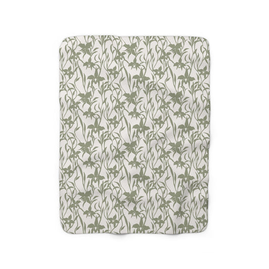 Sherpa Fleece Blanket Orchid Sage - Global Village Kailua Boutique