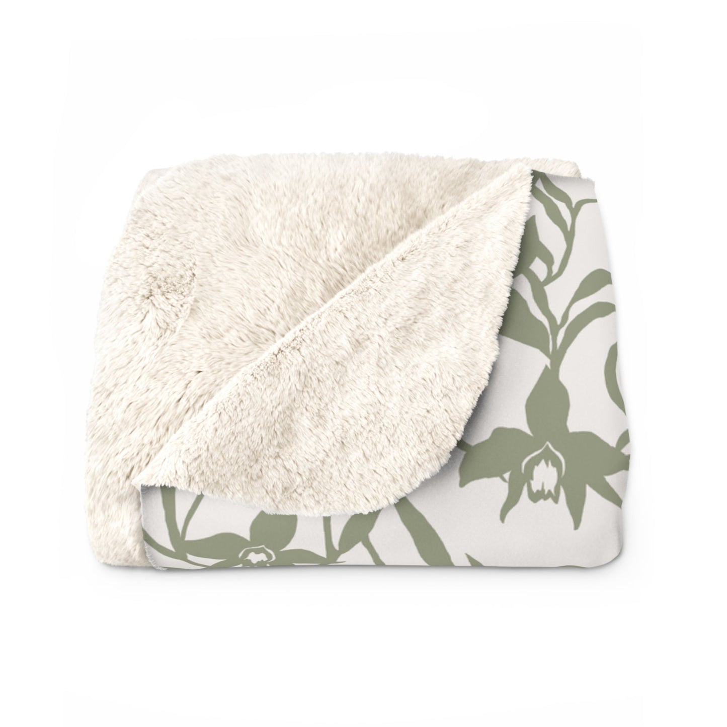 Sherpa Fleece Blanket Orchid Sage - Global Village Kailua Boutique
