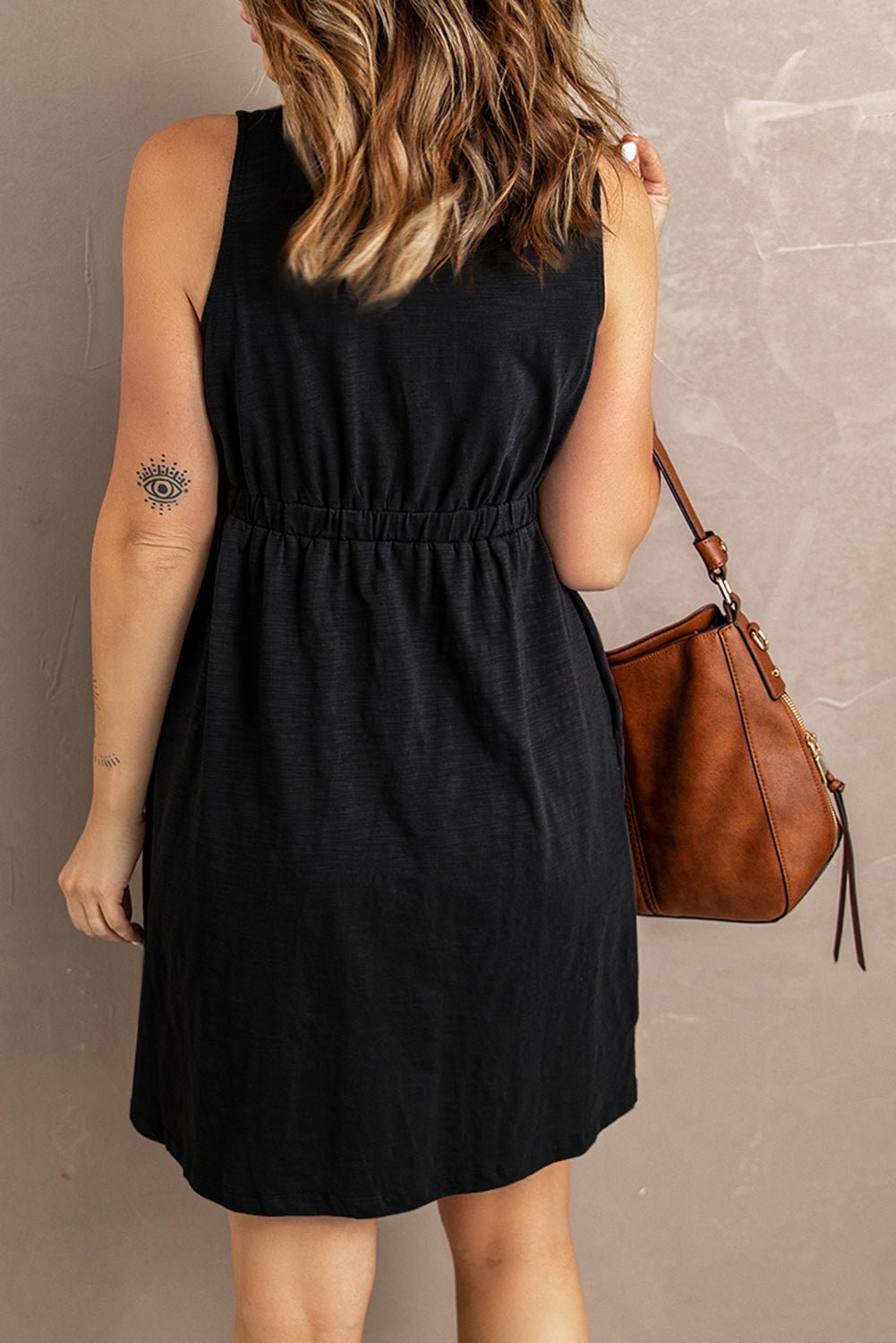 Sleeveless Button Down Mini Dress - Global Village Kailua Boutique