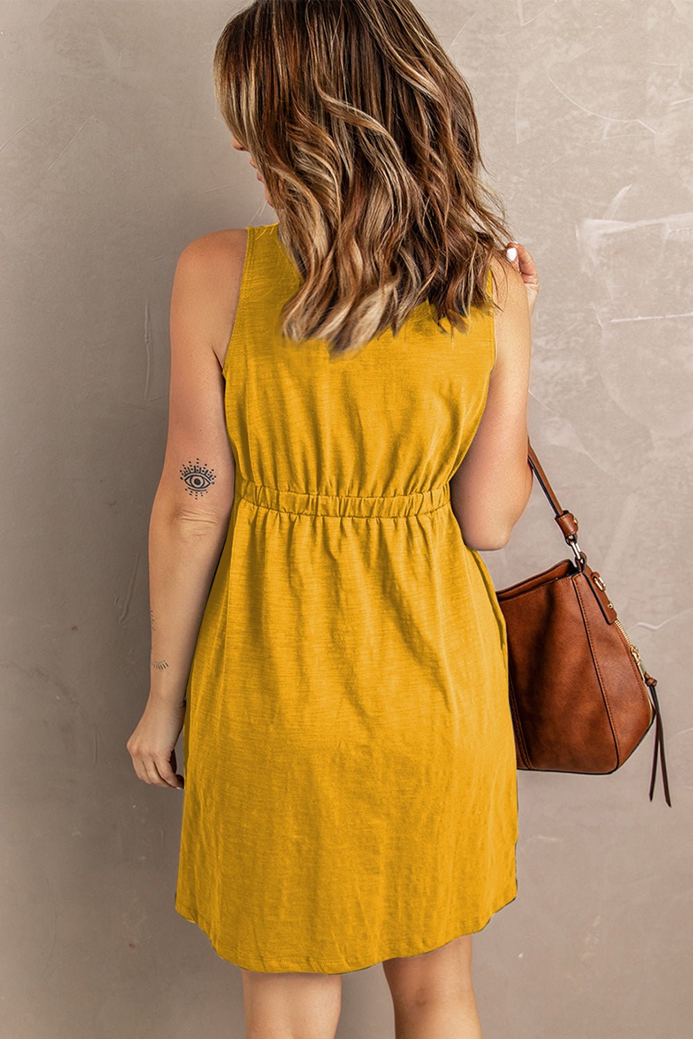 Sleeveless Button Down Mini Dress - Global Village Kailua Boutique