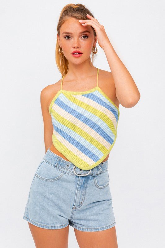 SLEEVELESS KINT CROPPED TOP - Global Village Kailua Boutique