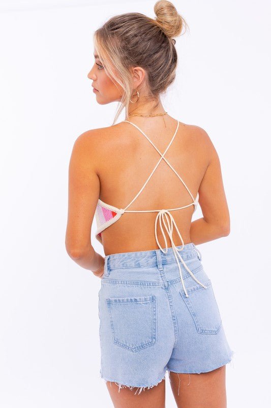SLEEVELESS KINT CROPPED TOP - Global Village Kailua Boutique